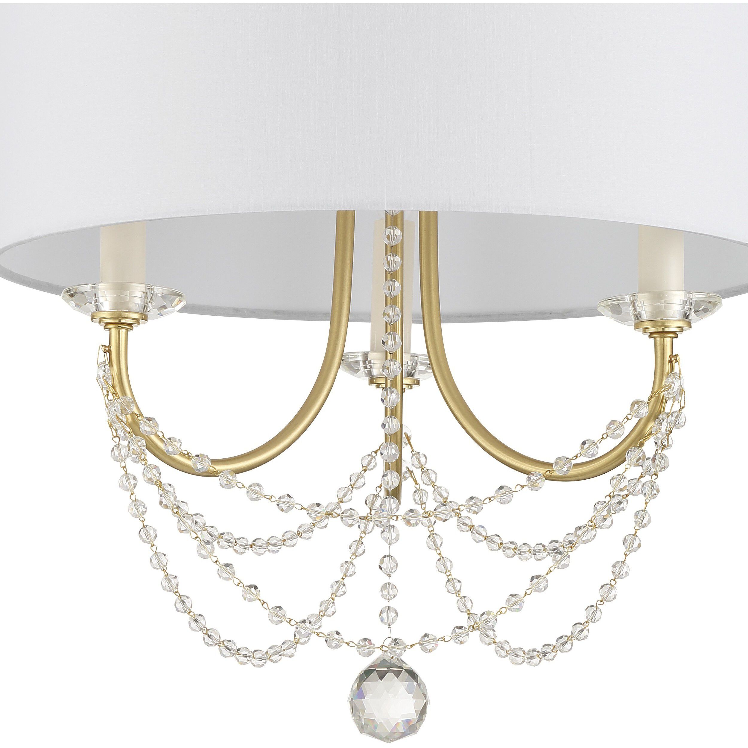 Delilah 3 Light 15.75 inch Aged Brass Mini Chandelier Ceiling Light