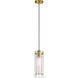 Pasha 1 Light 5 inch Aged Brass Pendant Ceiling Light in Clear/Frost Glass