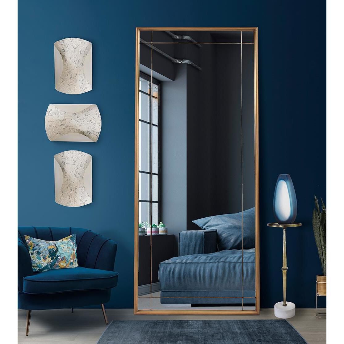 Chiverny 70 X 30 inch Antique Brass French Panel Mirror