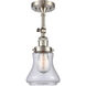 Franklin Restoration Bellmont 1 Light 6 inch Brushed Satin Nickel Semi-Flush Mount Ceiling Light in Clear Glass, Franklin Restoration