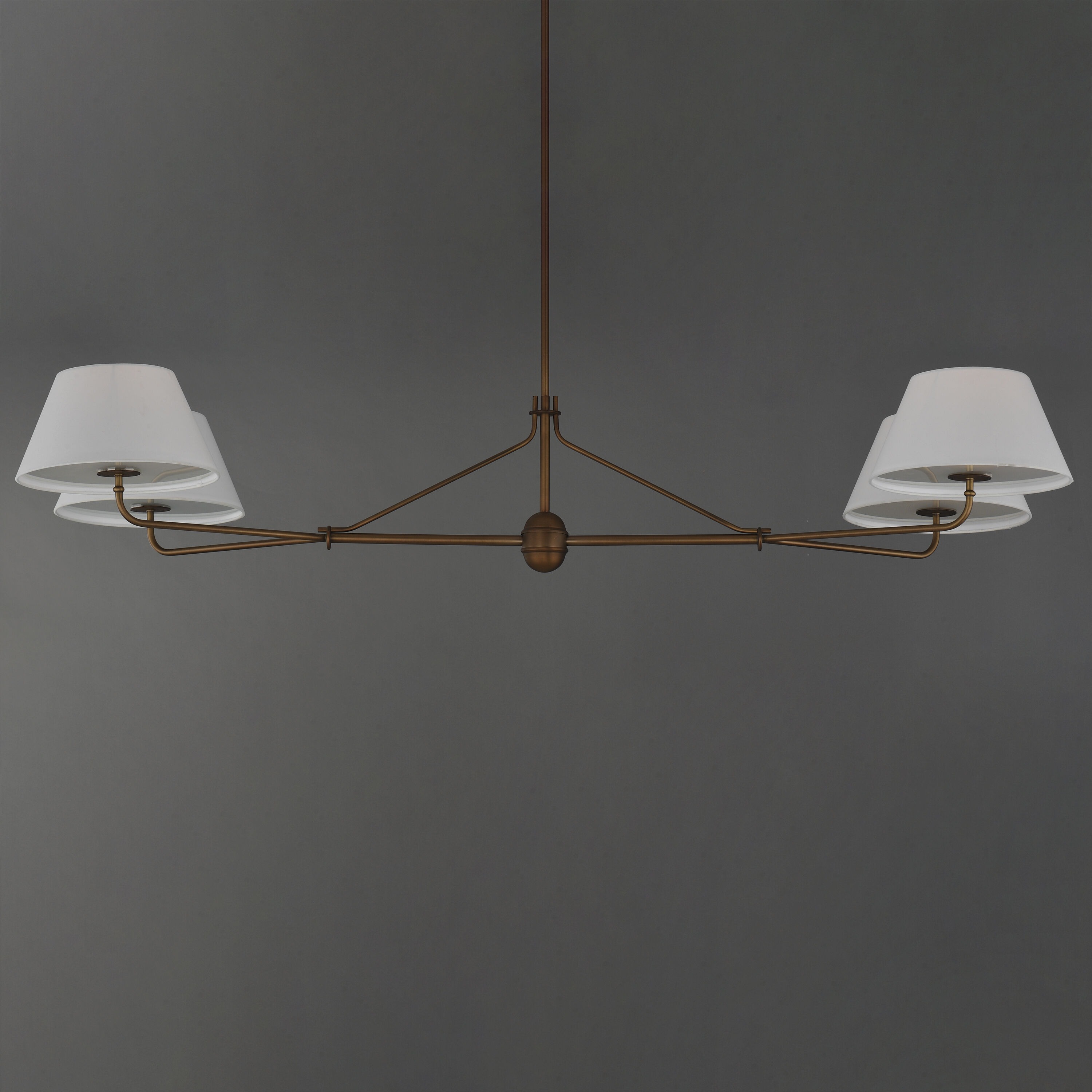 Dunbridge 4 Light 62 inch Weathered Brass Linear Pendant Ceiling Light