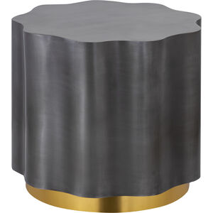 Agata 20 X 20 inch Antique Zinc with Brushed Brass Accent Table