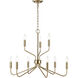 Genista 9 Light 28 inch Brass Chandelier Ceiling Light, H-Bar