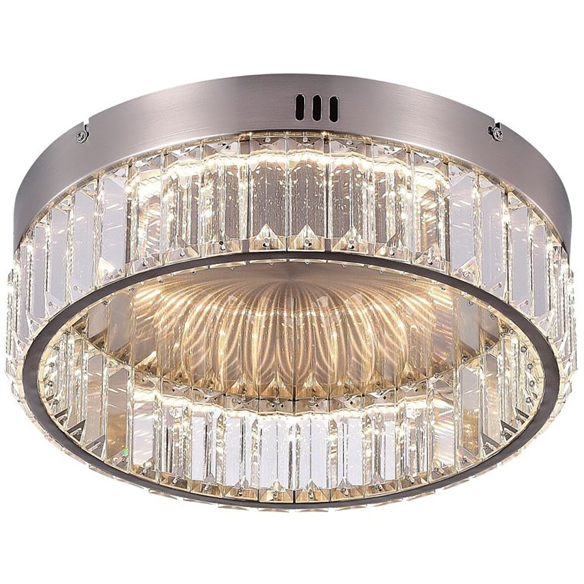 Stella LED 13.75 inch Satin Nickel Flush Mount Ceiling Light
