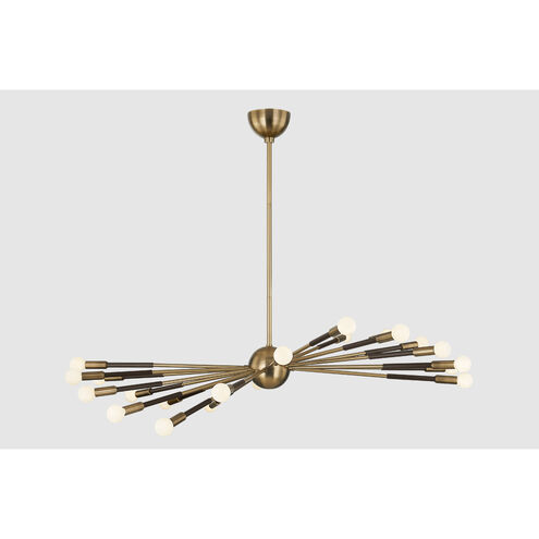 Obie 22 Light 50.75 inch Patina Brass/Bronze Chandelier Ceiling Light