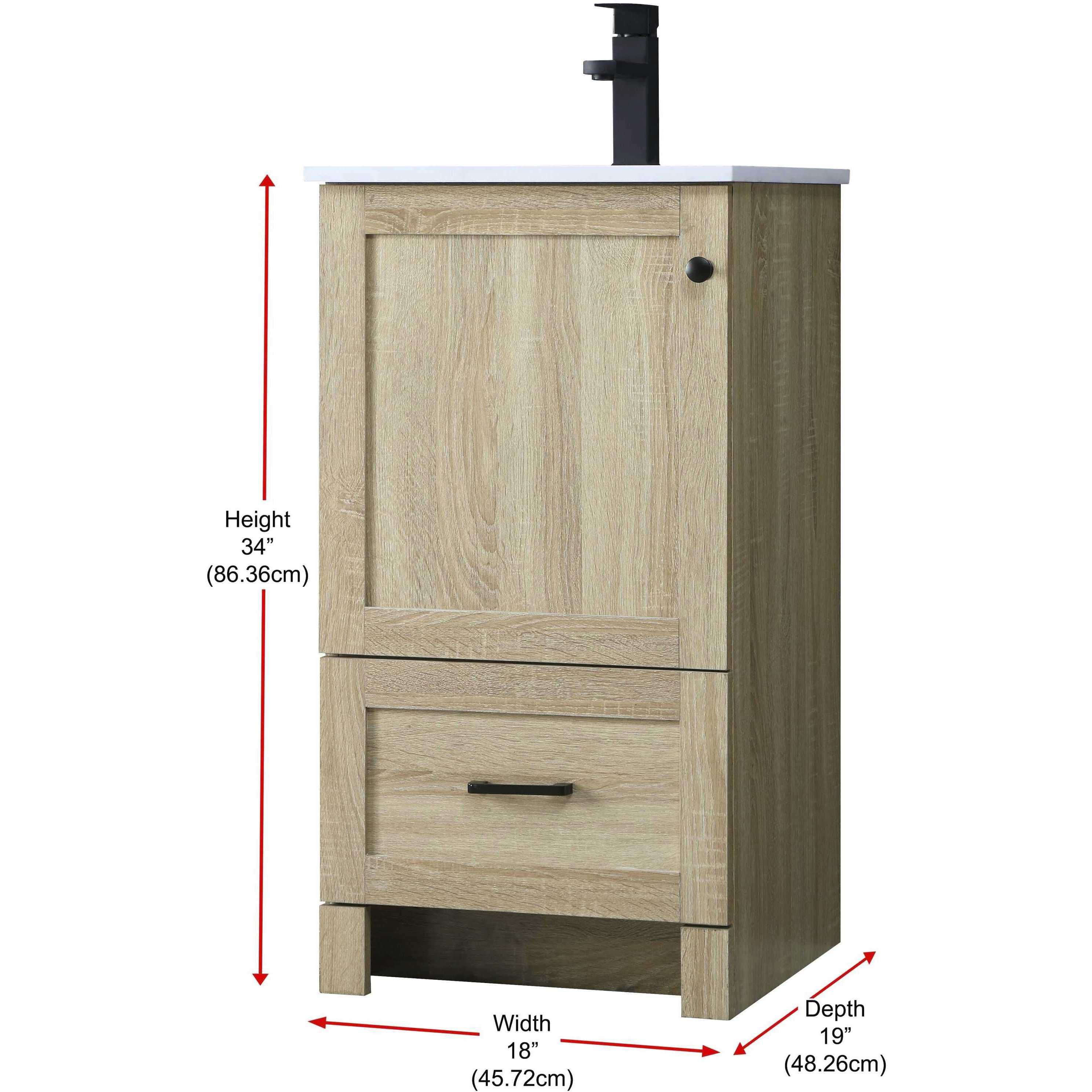 Soma 18 X 34 inch Mango Wood Bathroom Vanity Cabinet