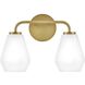 Gio LED 14.75 inch Lacquered Brass Bath Light Wall Light