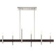 Denmark 6 Light 7 inch Brushed Nickel with Bronze Accents Chandelier Ceiling Light