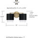 Weller 2 Light 15 inch Matte Brass and Black Vanity Light Wall Light