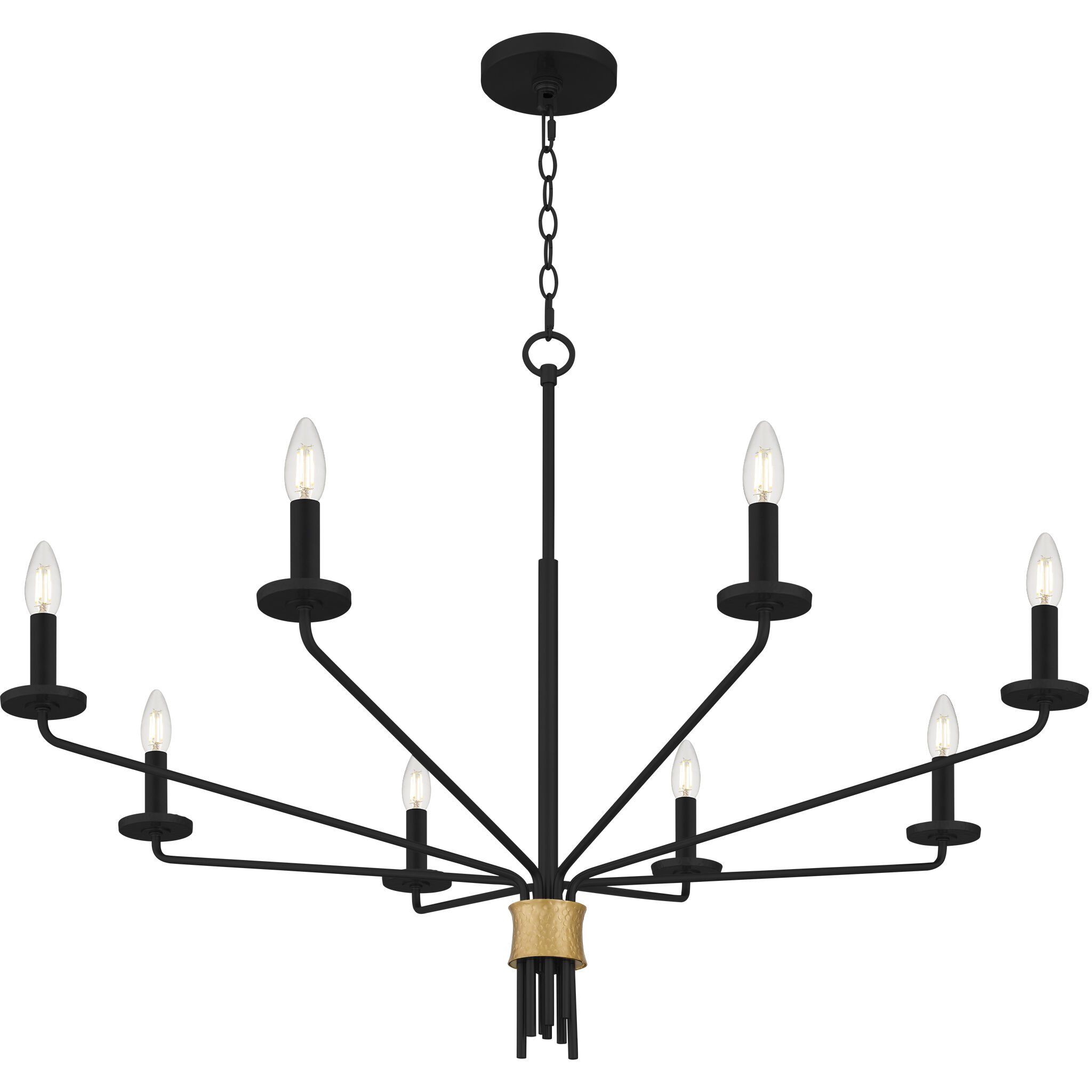 Alexander 8 Light 40 inch Matte Black Chandelier Ceiling Light