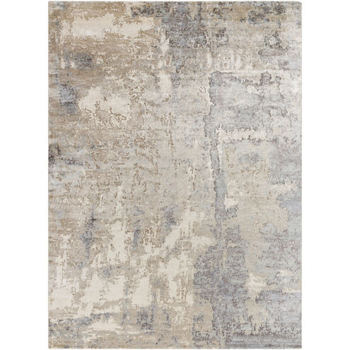 Imola 108 X 72 inch Ash / Metallic - Silver / Light Silver / Khaki / Sage Handmade Rug in 6 x 9