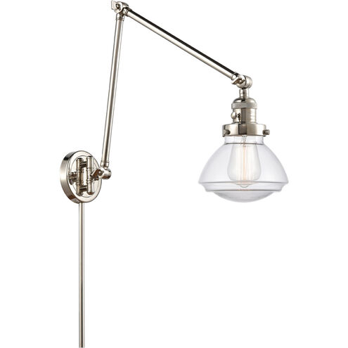 Olean 28 inch 60.00 watt Polished Nickel Swing Arm Wall Light, Franklin Restoration