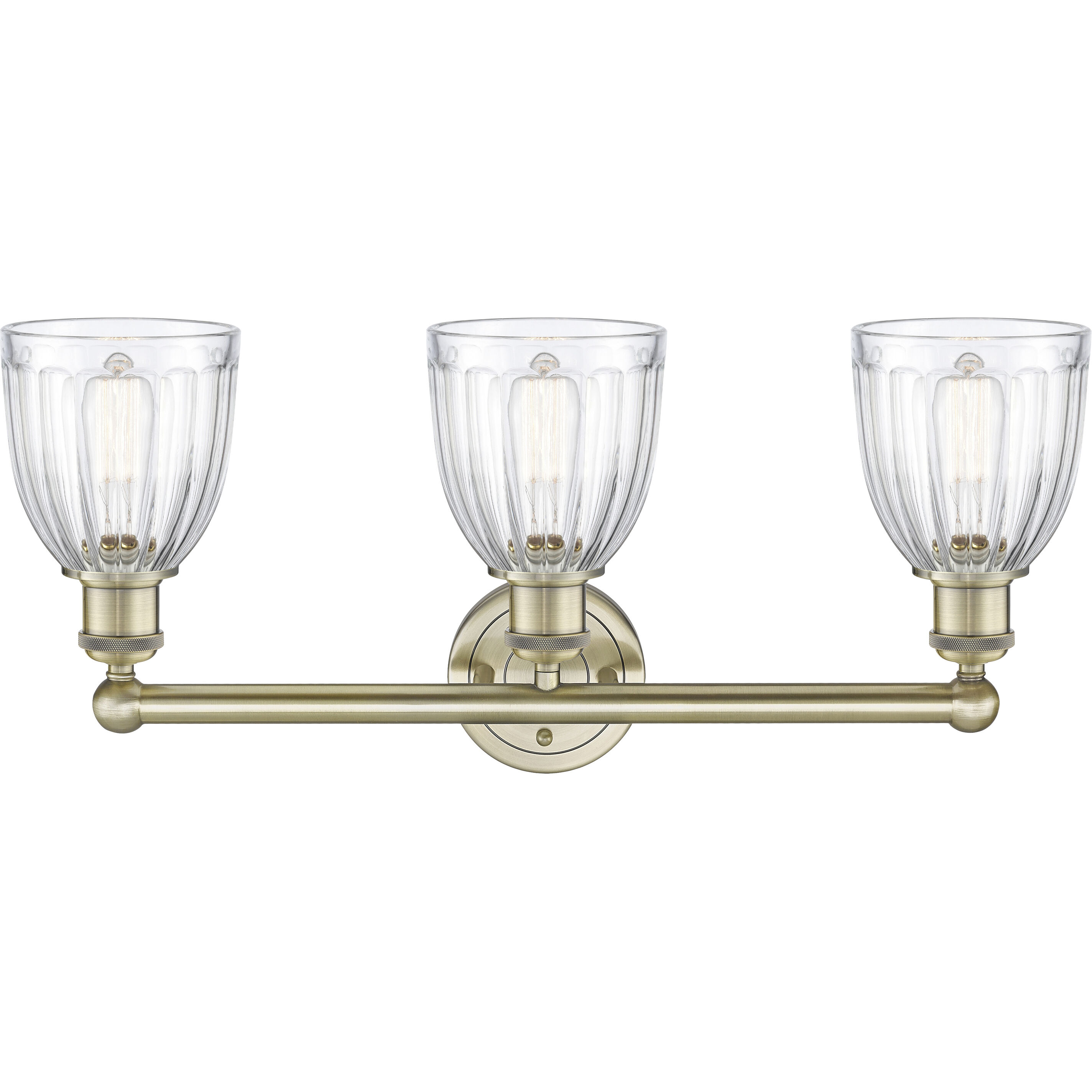 Brookfield 3 Light 23.75 inch Antique Brass Bath Vanity Light Wall Light in Clear