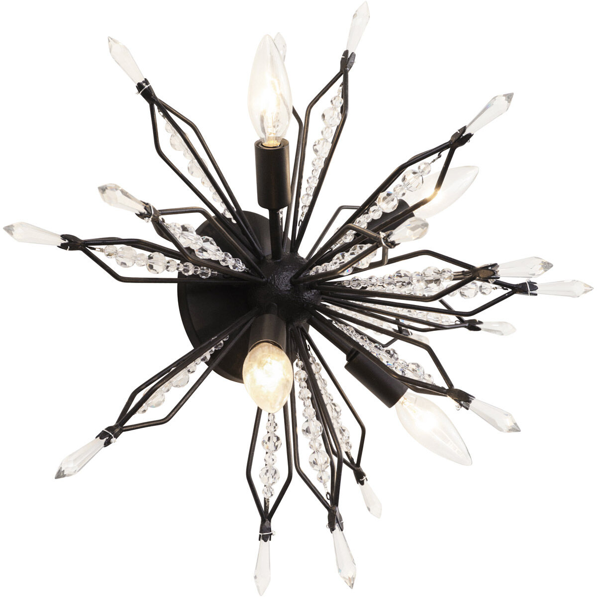 Orbital 4 Light 18.3 inch Carbon Semi-Flush Ceiling Light