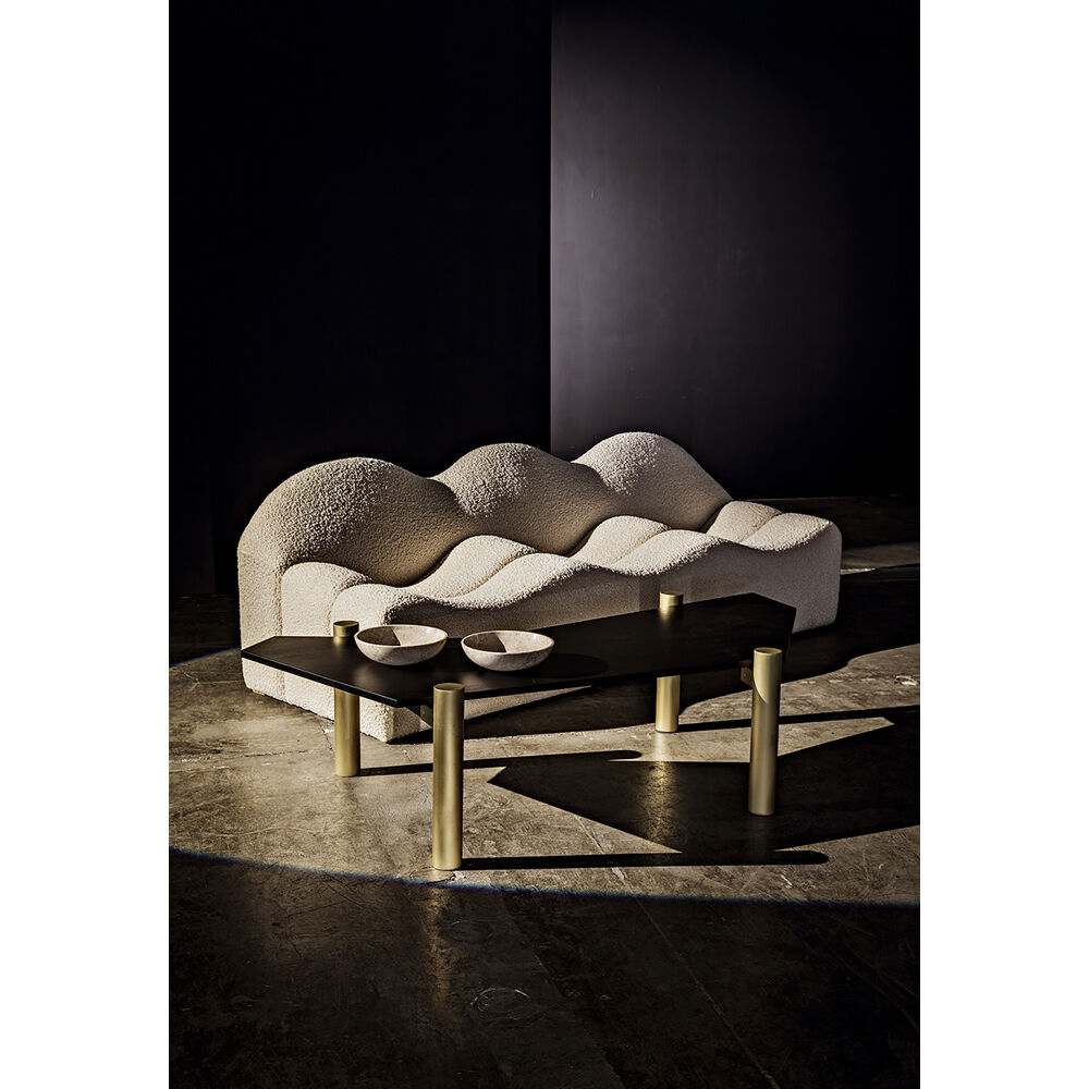 Tabu 70 X 33 inch Ebony Walnut and Antique Brass Coffee Table