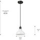 Yep Carver 1 Light 7.5 inch Matte Black Pendant Ceiling Light in Vintage Milk Glass
