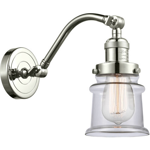 Franklin Restoration Small Canton 1 Light 7 inch Polished Nickel Sconce Wall Light in Clear Glass, Franklin Restoration