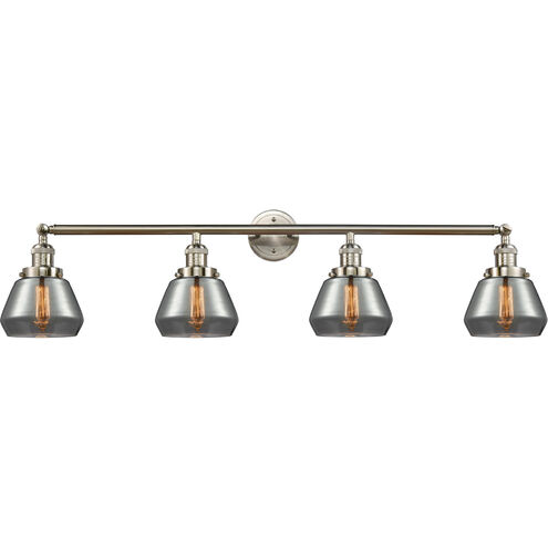 Franklin Restoration Fulton LED 43 inch Brushed Satin Nickel Bath Vanity Light Wall Light in Plated Smoke Glass, Franklin Restoration