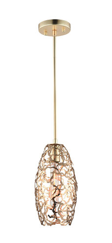 Helios 1 Light 6 inch Matte Gold Mini Pendant Ceiling Light