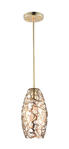 Helios 1 Light 6 inch Matte Gold Mini Pendant Ceiling Light