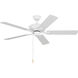 Linden 52 52 inch Matte White Ceiling Fan