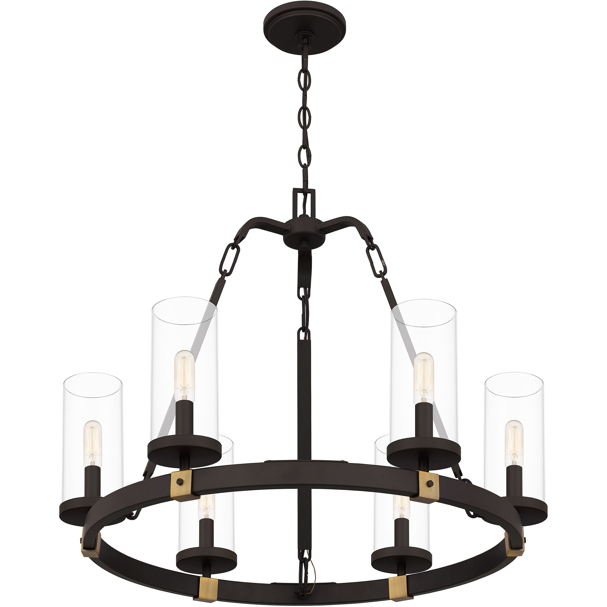 Lisbon 6 Light 26.25 inch Old Bronze Chandelier Ceiling Light