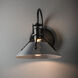 Henry Wall Sconce Wall Light in Black/Sterling
