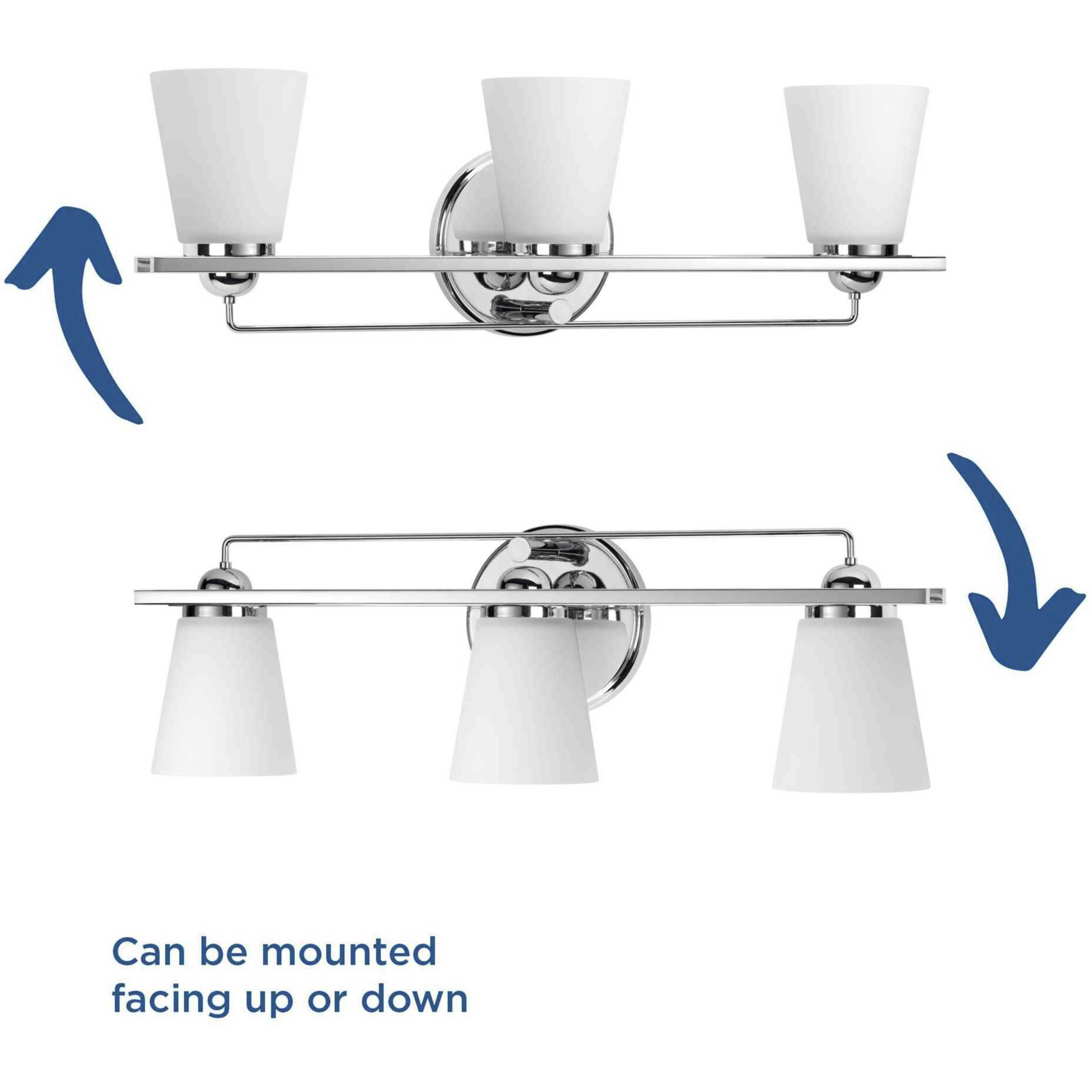 Flight 3 Light 26 inch Polished Chrome Bath Vanity Wall Light, Design Series