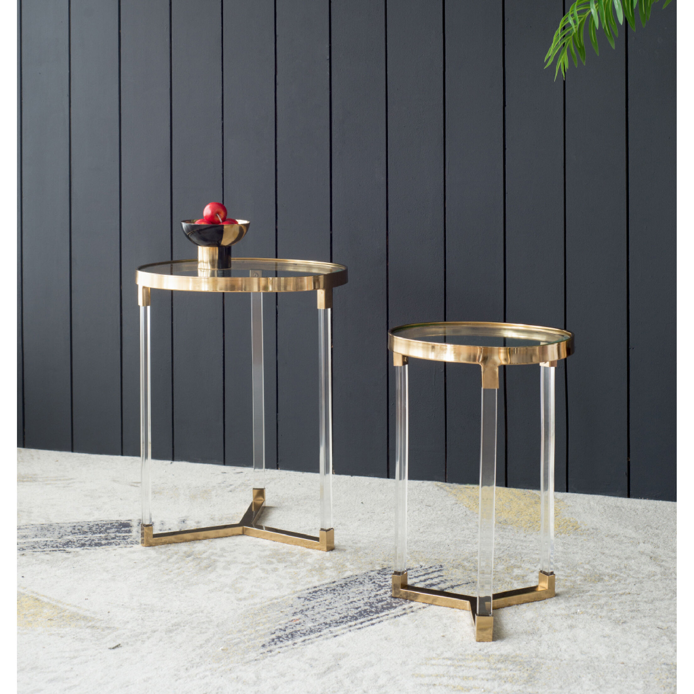 Clear clearance accent table