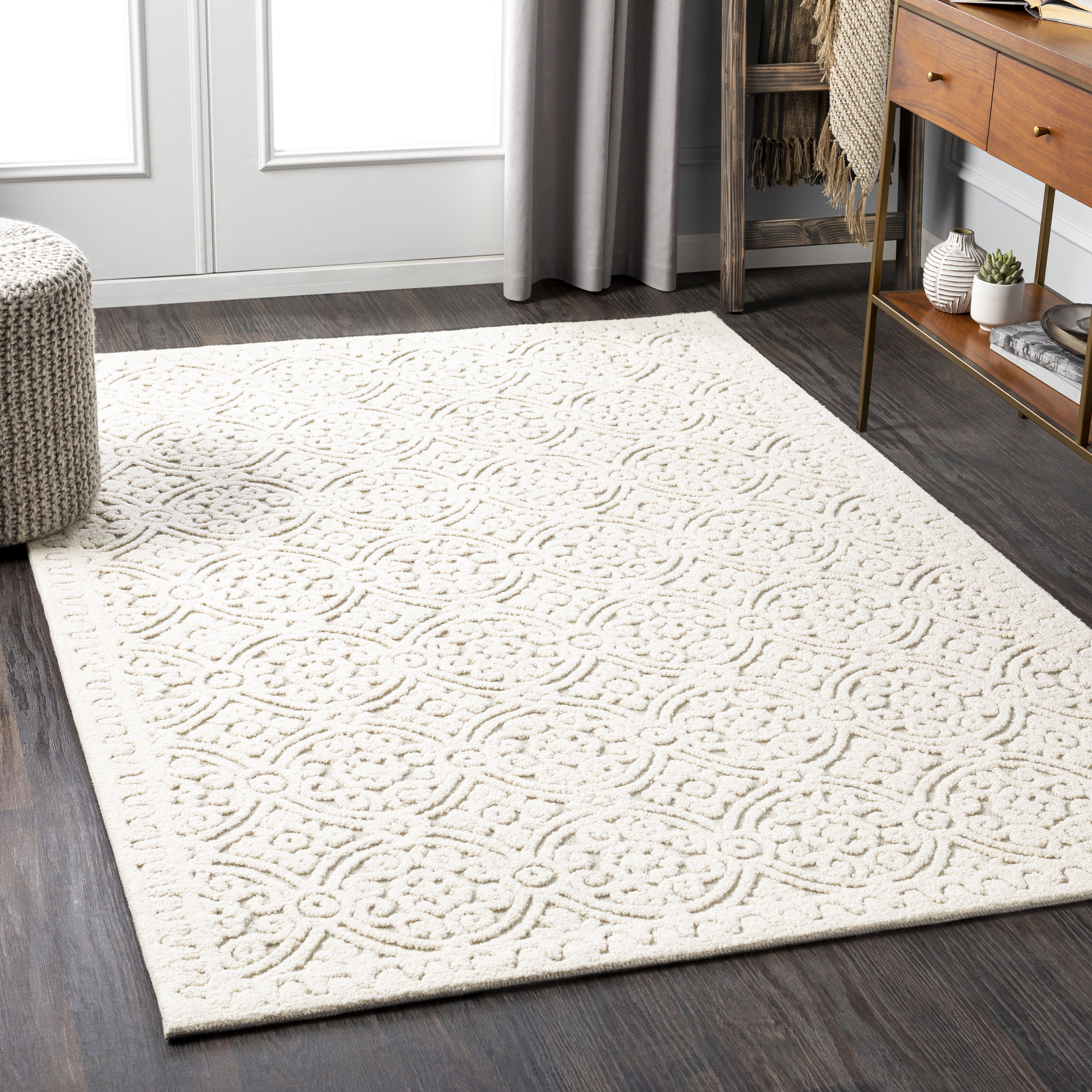 Oakland 36 X 24 inch Cream Rug in 2 x 3, Rectangle