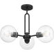 Codyn 3 Light 22 inch Midnight Black Semi-Flush Convertible Pendant Ceiling Light