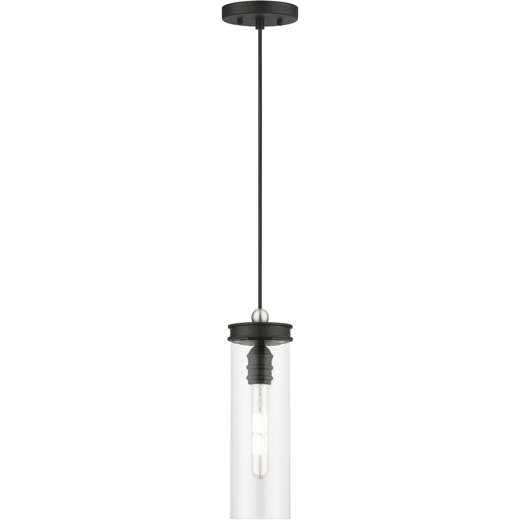 Devoe 1 Light 5.13 inch Black with Brushed Nickel Accent Mini Pendant Ceiling Light