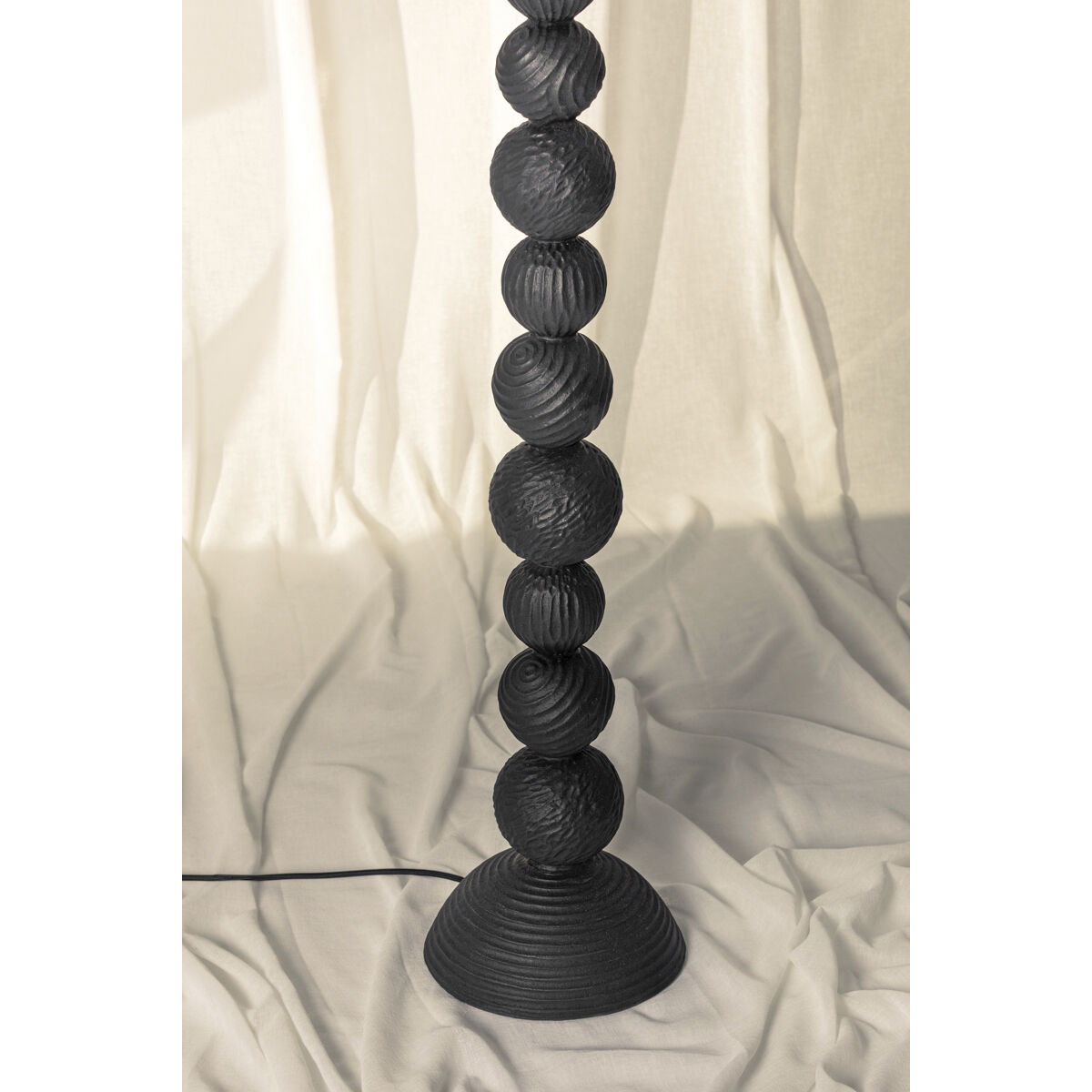 Miela 64 inch 15.00 watt Forged Iron/Ceramic Black Motif Table Lamp Portable Light