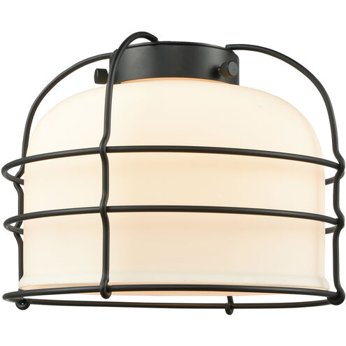Large Bell Cage Matte White Cased Glass