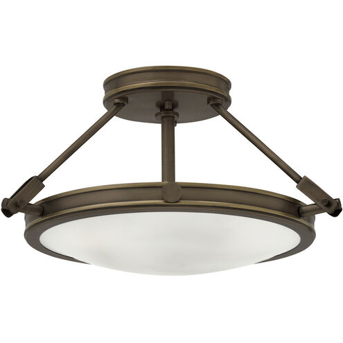 Collier 3 Light 16.5 inch Light Oiled Bronze Indoor Semi-Flush Mount Ceiling Light