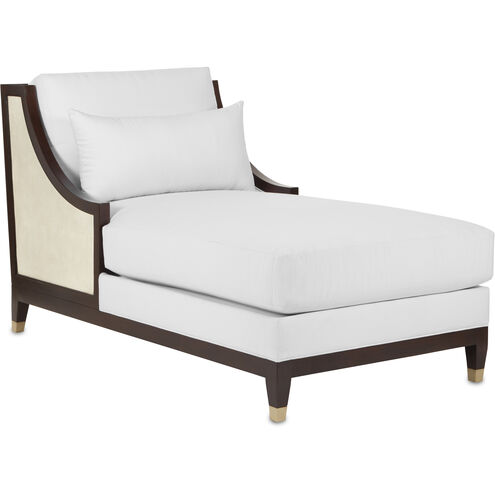 Evie Ivory/Dark Walnut/Antique Brass Chaise