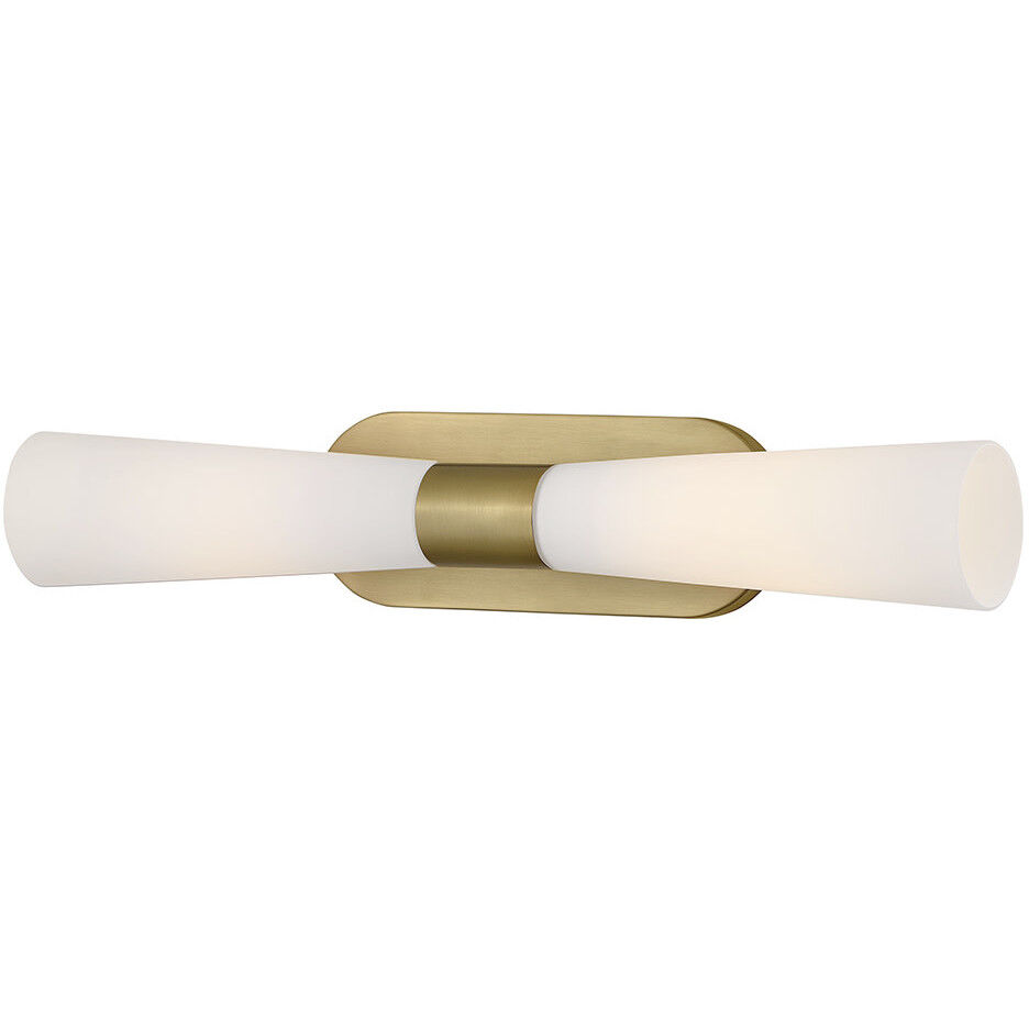 Beau 2 Light 5.25 inch Lacquered Brass Linear Bath Sconce Wall Light