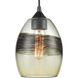Whisp 1 Light 6 inch Champagne Gold with Smoke and Oil Rubbed Bronze Mini Pendant Ceiling Light