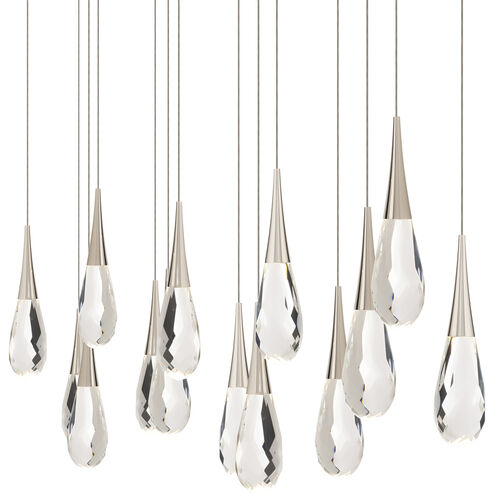 Beyond Hibiscus LED 40 inch Polished Nickel Multi-Light Pendant Ceiling Light, Linear Canopy