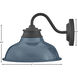 Wallace Outdoor Barn Light in Museum Black with Denim Blue, Gooseneck