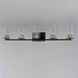 Sleek 5 Light 40 inch Antique Brass and Black Bath Vanity Wall Light