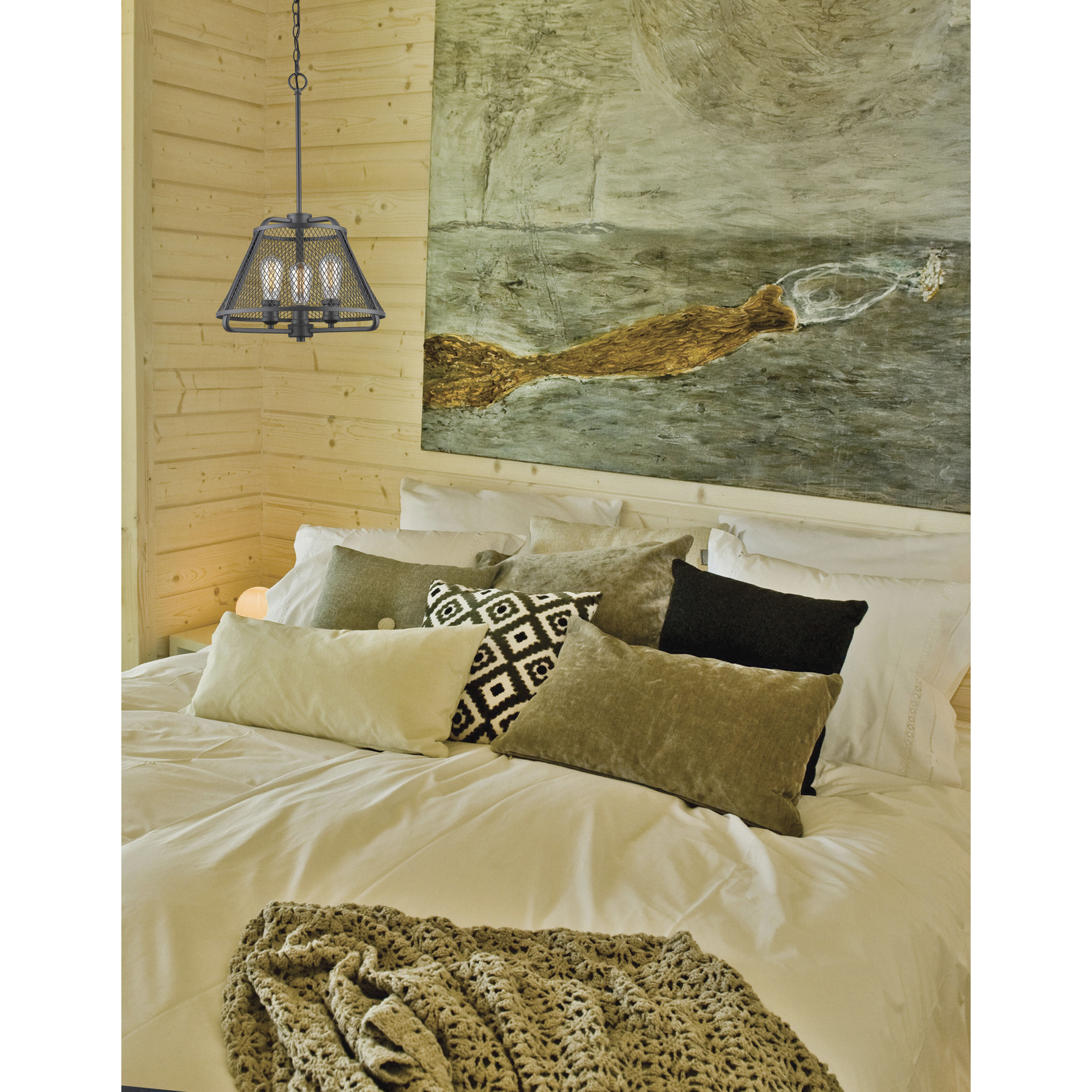 Iuka 3 Light 16 inch Bronze Pendant Ceiling Light in Bronze Steel