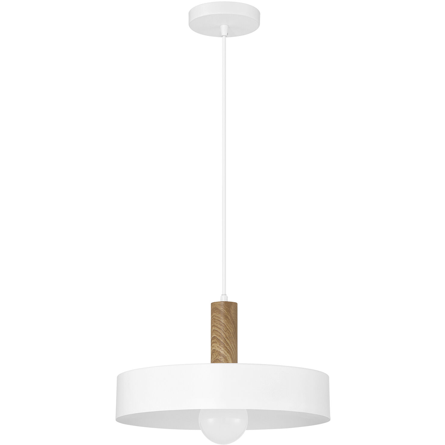 Slate LED 13.75 inch White and Natural Pendant Ceiling Light
