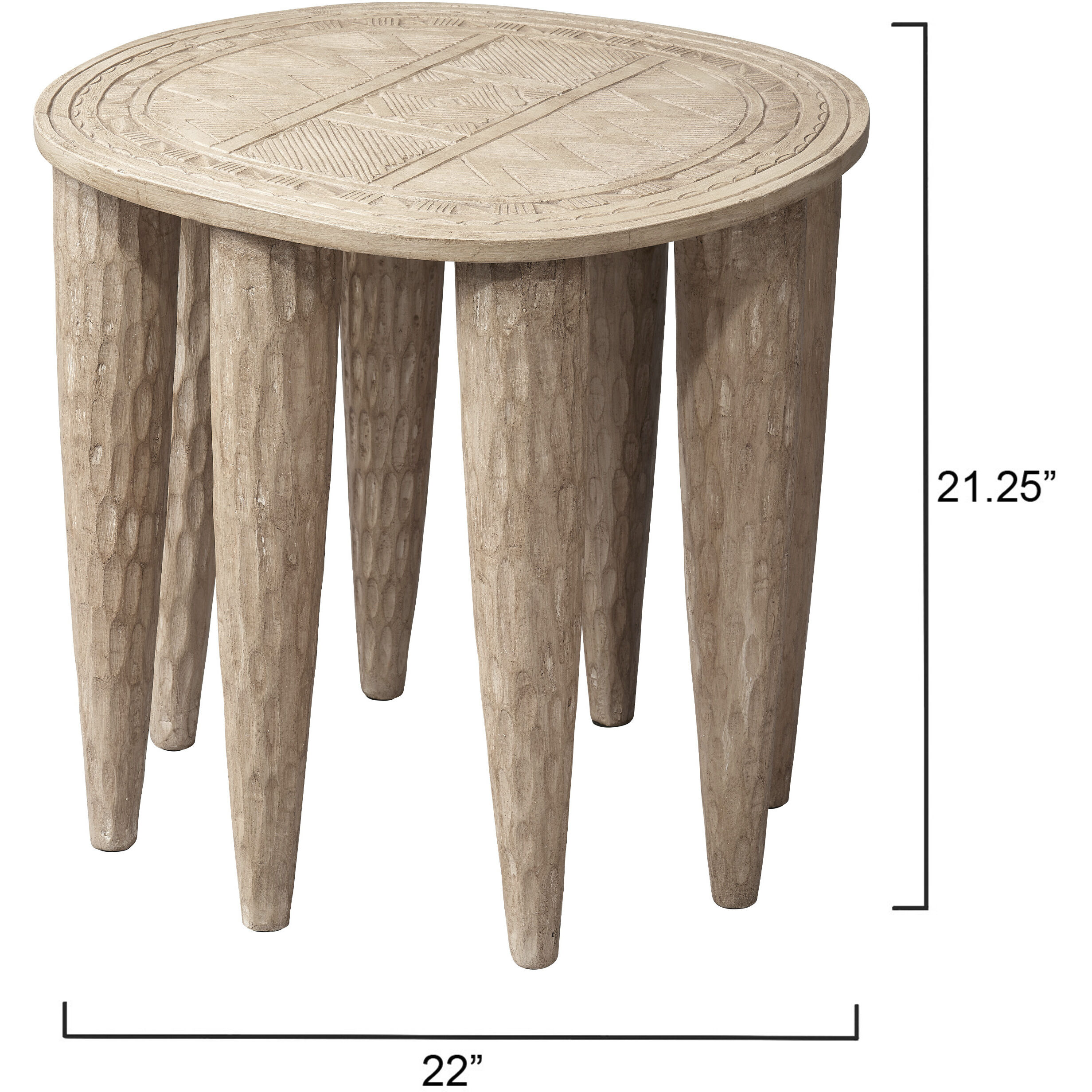 Naga 22 X 21.25 inch Bleached Side Table
