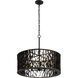 Estela 5 Light 24 inch Matte Black and French Gold Pendant Ceiling Light, Smithsonian Collaboration
