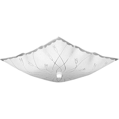 Square Glass 2 Light 12 inch White Flush Mount Ceiling Light