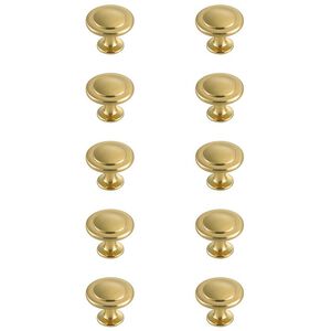 Logyn Brushed Gold Hardware Cabinet Knob, Set of 10