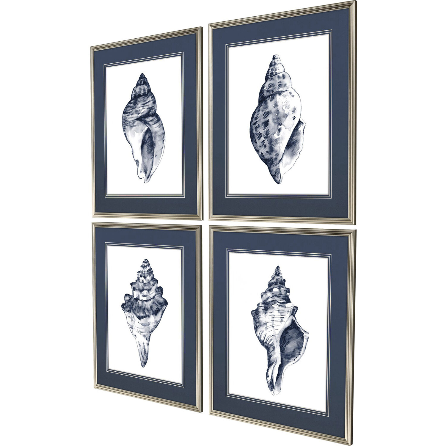 Naturals Blue and White Framed Art