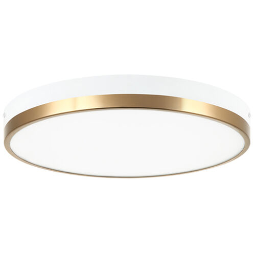 Tone LED 16 inch White and Aged Gold Brass Flush Mount Ceiling Light