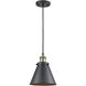 Franklin Restoration Appalachian 1 Light 8 inch Black Antique Brass Mini Pendant Ceiling Light in Incandescent, Franklin Restoration